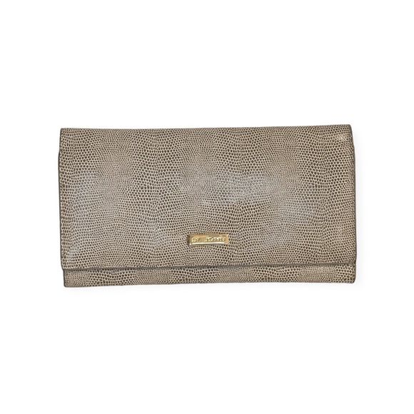 Vintage ST. JOHN Taupe Gray Lizard Clutch - Picture 1 of 8